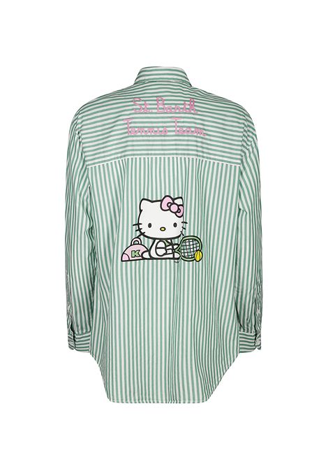 Camicia MC2 Saint Barth Brigitte donna BRIGITTEEMBRY04328H Verde hello kitty carrè colletto a punta bottoni MC2 SAINT BARTH | Camicie | BRIGITTEEMBRY04328H57